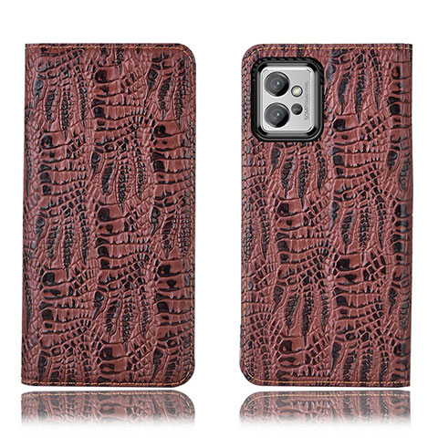 Funda de Cuero Cartera con Soporte Carcasa H17P para Motorola Moto G32 Marron