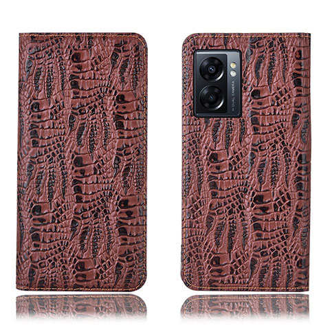 Funda de Cuero Cartera con Soporte Carcasa H17P para OnePlus Nord N300 5G Marron