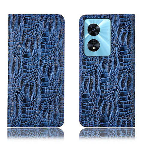 Funda de Cuero Cartera con Soporte Carcasa H17P para Oppo A1 5G Azul