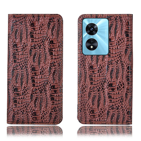 Funda de Cuero Cartera con Soporte Carcasa H17P para Oppo A1 5G Marron