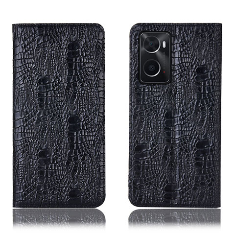 Funda de Cuero Cartera con Soporte Carcasa H17P para Oppo A36 Negro