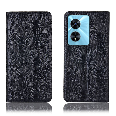 Funda de Cuero Cartera con Soporte Carcasa H17P para Oppo A38 Negro