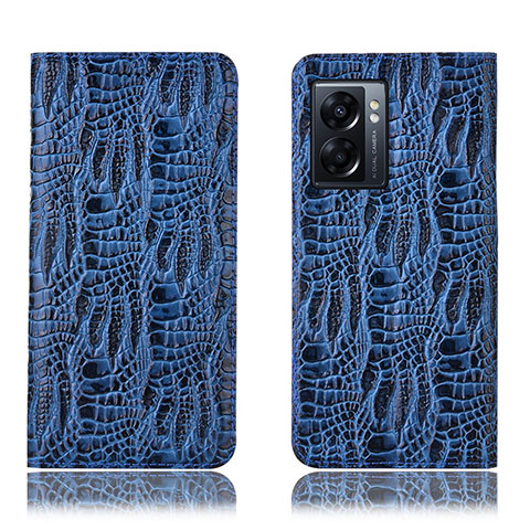 Funda de Cuero Cartera con Soporte Carcasa H17P para Oppo K10 5G India Azul