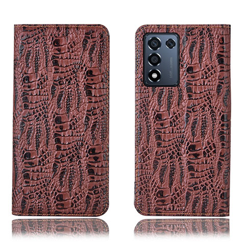 Funda de Cuero Cartera con Soporte Carcasa H17P para Oppo K9S 5G Marron