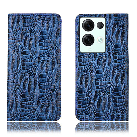 Funda de Cuero Cartera con Soporte Carcasa H17P para Oppo Reno8 Pro 5G Azul