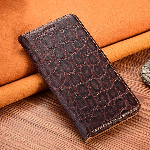 Funda de Cuero Cartera con Soporte Carcasa H18 para Apple iPhone 13 Marron