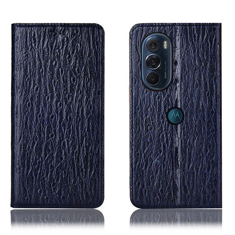 Funda de Cuero Cartera con Soporte Carcasa H18P para Motorola Moto Edge X30 5G Azul