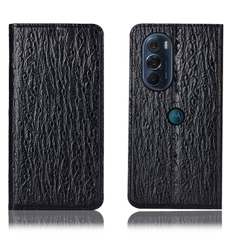 Funda de Cuero Cartera con Soporte Carcasa H18P para Motorola Moto Edge X30 5G Negro