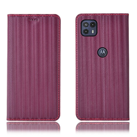 Funda de Cuero Cartera con Soporte Carcasa H18P para Motorola Moto G50 5G Morado