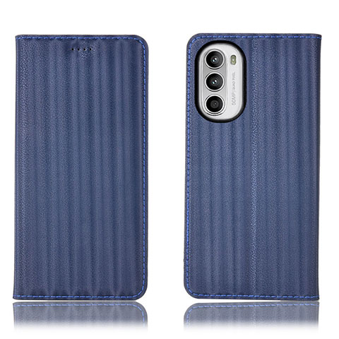 Funda de Cuero Cartera con Soporte Carcasa H18P para Motorola MOTO G52 Azul