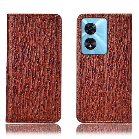 Funda de Cuero Cartera con Soporte Carcasa H18P para Oppo A1 Pro 5G Marron