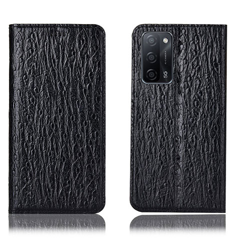 Funda de Cuero Cartera con Soporte Carcasa H18P para Oppo A53s 5G Negro