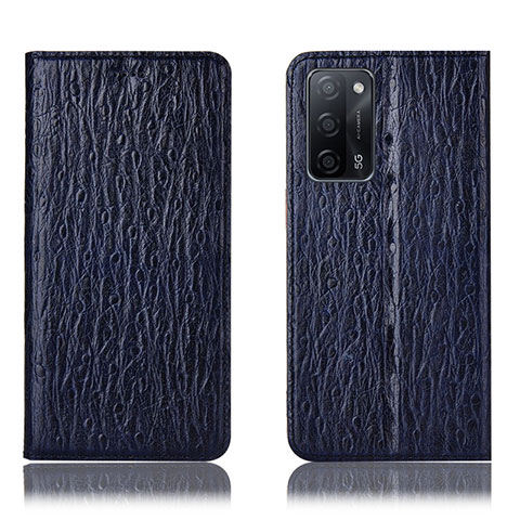 Funda de Cuero Cartera con Soporte Carcasa H18P para Oppo A55 5G Azul