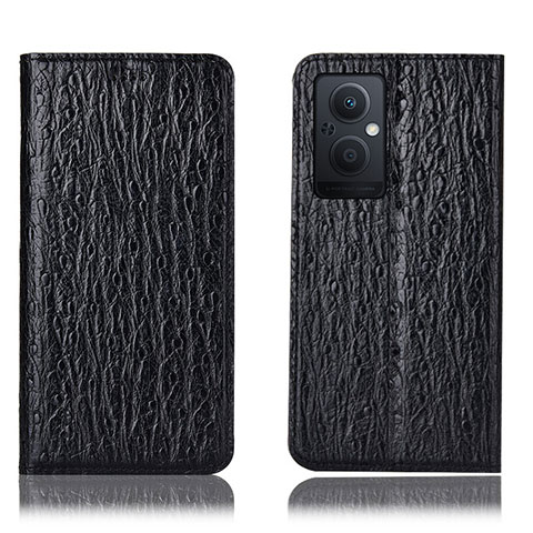 Funda de Cuero Cartera con Soporte Carcasa H18P para Oppo A96 5G Negro