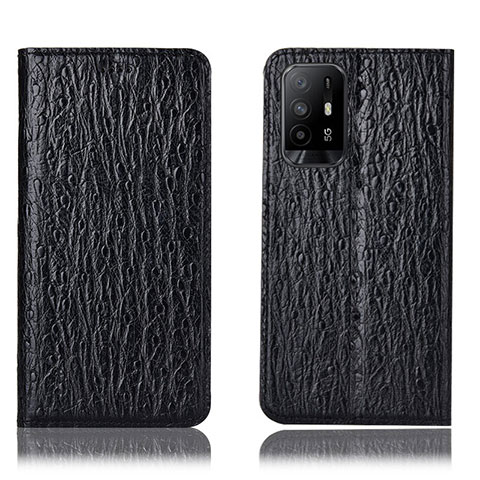 Funda de Cuero Cartera con Soporte Carcasa H18P para Oppo F19 Pro+ Plus 5G Negro