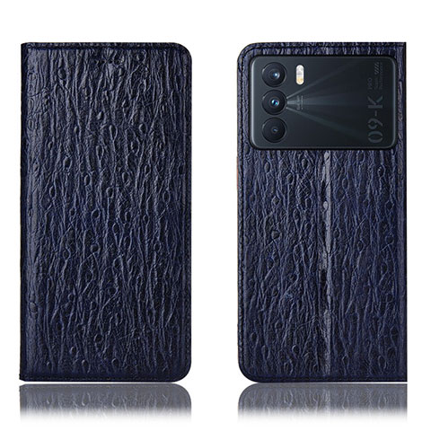 Funda de Cuero Cartera con Soporte Carcasa H18P para Oppo K9 Pro 5G Azul