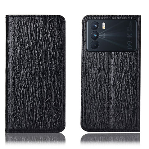 Funda de Cuero Cartera con Soporte Carcasa H18P para Oppo K9 Pro 5G Negro