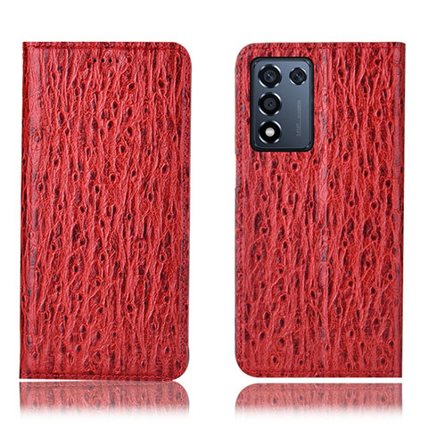 Funda de Cuero Cartera con Soporte Carcasa H18P para Oppo K9S 5G Rojo