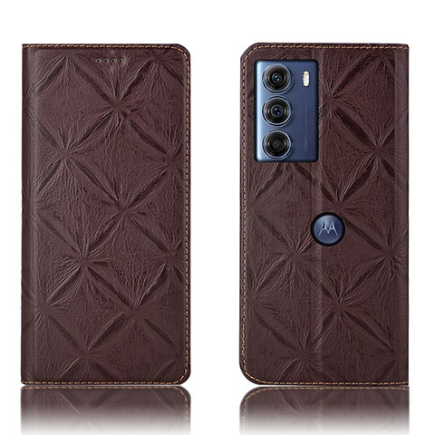 Funda de Cuero Cartera con Soporte Carcasa H19P para Motorola Moto Edge S30 5G Marron