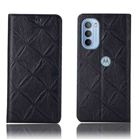 Funda de Cuero Cartera con Soporte Carcasa H19P para Motorola Moto G41 Negro