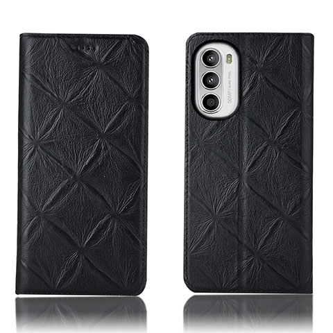 Funda de Cuero Cartera con Soporte Carcasa H19P para Motorola MOTO G52 Negro