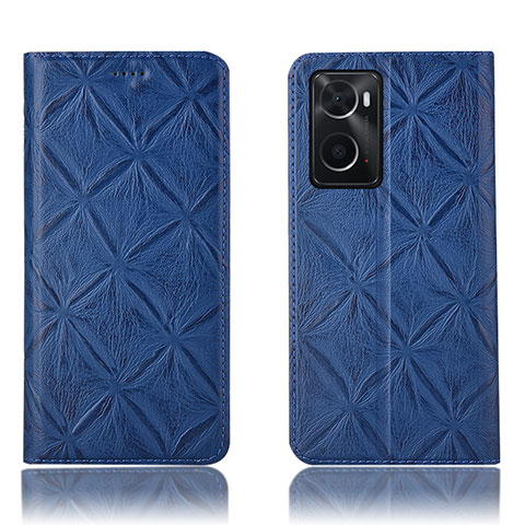 Funda de Cuero Cartera con Soporte Carcasa H19P para Oppo A36 Azul