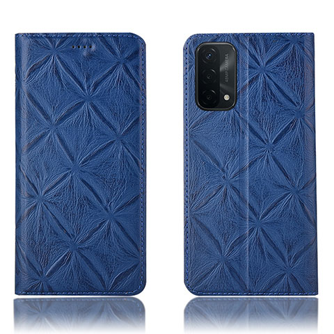 Funda de Cuero Cartera con Soporte Carcasa H19P para Oppo A54 5G Azul