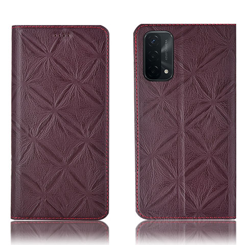 Funda de Cuero Cartera con Soporte Carcasa H19P para Oppo A74 5G Rojo Rosa