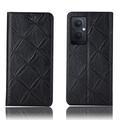 Funda de Cuero Cartera con Soporte Carcasa H19P para Oppo A96 5G Negro