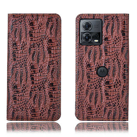 Funda de Cuero Cartera con Soporte Carcasa H20P para Motorola Moto Edge S30 Pro 5G Marron