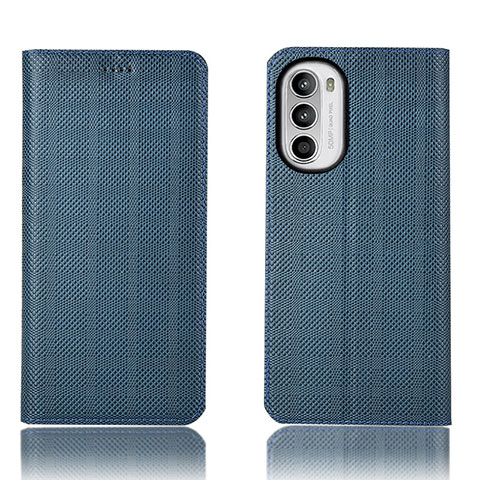 Funda de Cuero Cartera con Soporte Carcasa H20P para Motorola MOTO G52 Azul