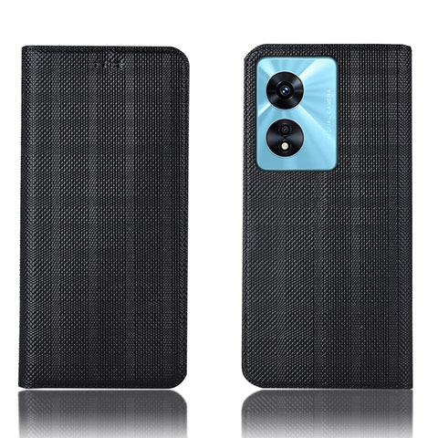 Funda de Cuero Cartera con Soporte Carcasa H20P para Oppo A18 Negro