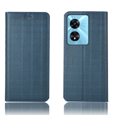 Funda de Cuero Cartera con Soporte Carcasa H20P para Oppo A58 5G Azul