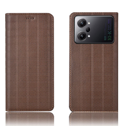 Funda de Cuero Cartera con Soporte Carcasa H20P para Oppo K10 Pro 5G Marron