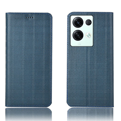 Funda de Cuero Cartera con Soporte Carcasa H20P para Oppo Reno9 Pro+ Plus 5G Azul