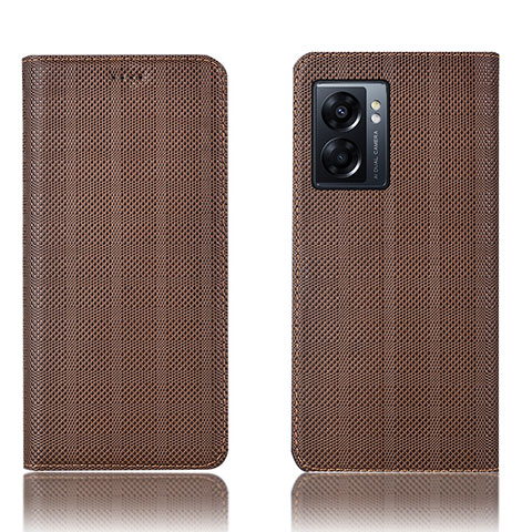 Funda de Cuero Cartera con Soporte Carcasa H20P para Realme Narzo 50 5G Marron