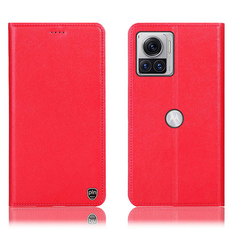 Funda de Cuero Cartera con Soporte Carcasa H21P para Motorola Moto Edge 30 Ultra 5G Rojo