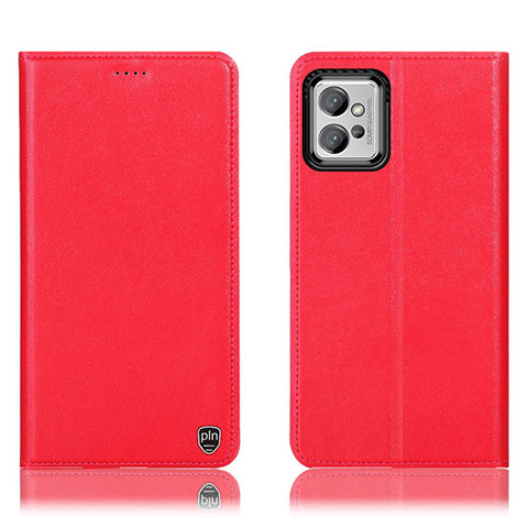 Funda de Cuero Cartera con Soporte Carcasa H21P para Motorola Moto G32 Rojo