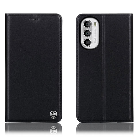 Funda de Cuero Cartera con Soporte Carcasa H21P para Motorola MOTO G52 Negro