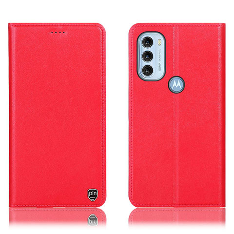 Funda de Cuero Cartera con Soporte Carcasa H21P para Motorola Moto G71 5G Rojo