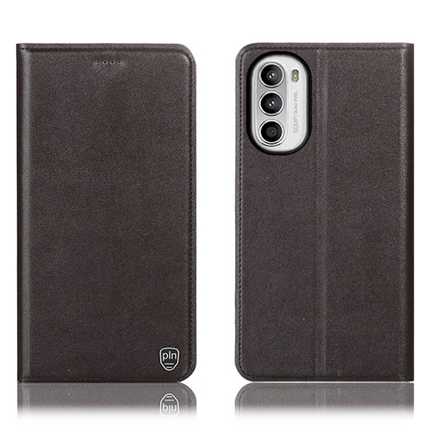 Funda de Cuero Cartera con Soporte Carcasa H21P para Motorola Moto G71s 5G Marron