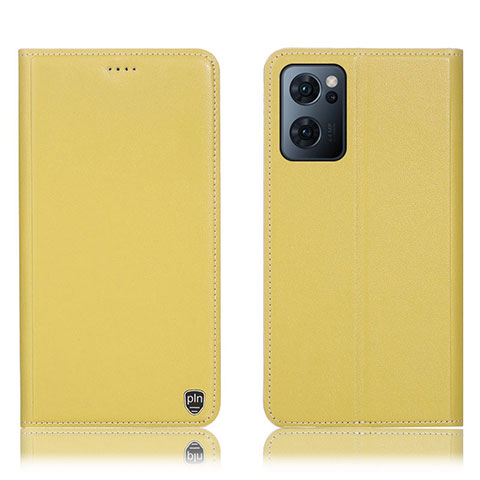 Funda de Cuero Cartera con Soporte Carcasa H21P para OnePlus Nord CE 2 5G Amarillo