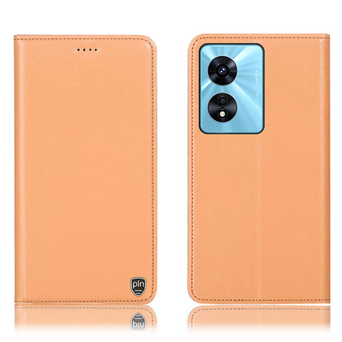 Funda de Cuero Cartera con Soporte Carcasa H21P para Oppo A1 5G Naranja