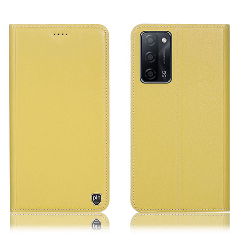 Funda de Cuero Cartera con Soporte Carcasa H21P para Oppo A53s 5G Amarillo