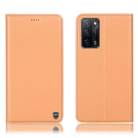 Funda de Cuero Cartera con Soporte Carcasa H21P para Oppo A53s 5G Naranja