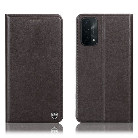 Funda de Cuero Cartera con Soporte Carcasa H21P para Oppo A54 5G Marron