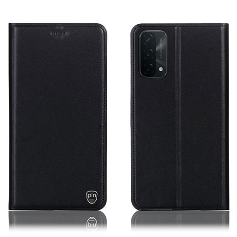 Funda de Cuero Cartera con Soporte Carcasa H21P para Oppo A74 5G Negro