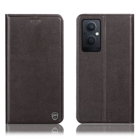 Funda de Cuero Cartera con Soporte Carcasa H21P para Oppo F21s Pro 5G Marron