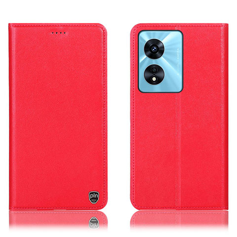 Funda de Cuero Cartera con Soporte Carcasa H21P para Oppo F23 5G Rojo