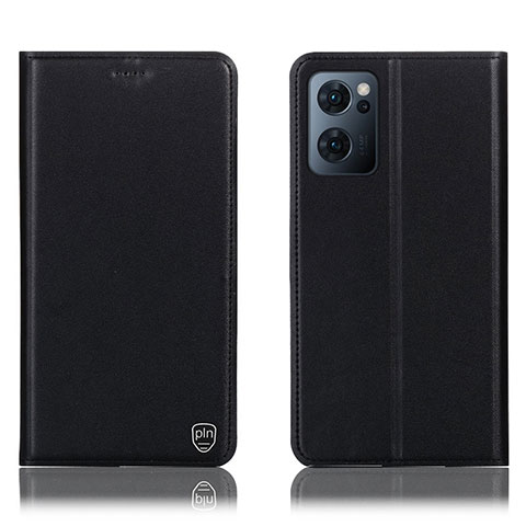 Funda de Cuero Cartera con Soporte Carcasa H21P para Oppo Reno7 5G Negro